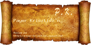 Payer Krisztián névjegykártya