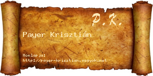 Payer Krisztián névjegykártya